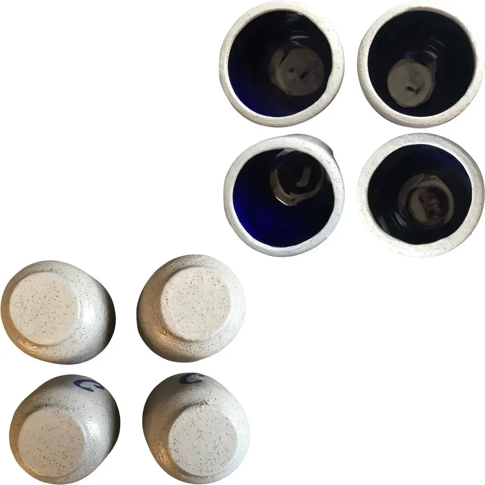 Vintage Gray Blue Personalized C Ceramic Tea Set 6 Piece